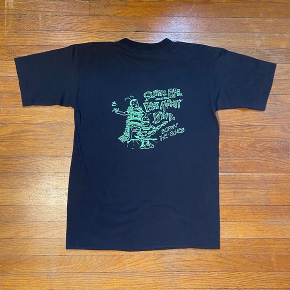 Vintage 80s Queen Bee and the Blue Hornet Band T-Shirt Black Single Stitch M